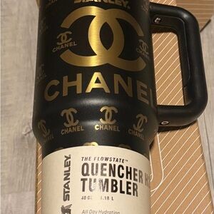 CHANEL Black and Gold Insulated Tumbler
